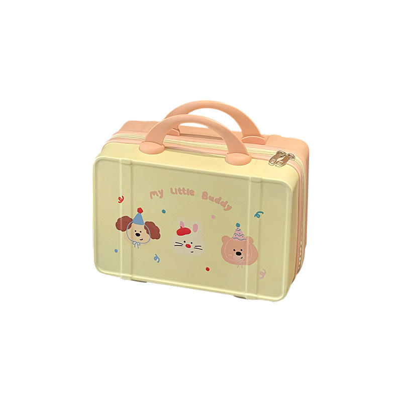 Caja de maquillaje original para cachorros de fiesta de 14 pulgadas, maleta de mano, bolsa de almacenamiento de viaje para estudiantes, caja de regalo de gran capacidad