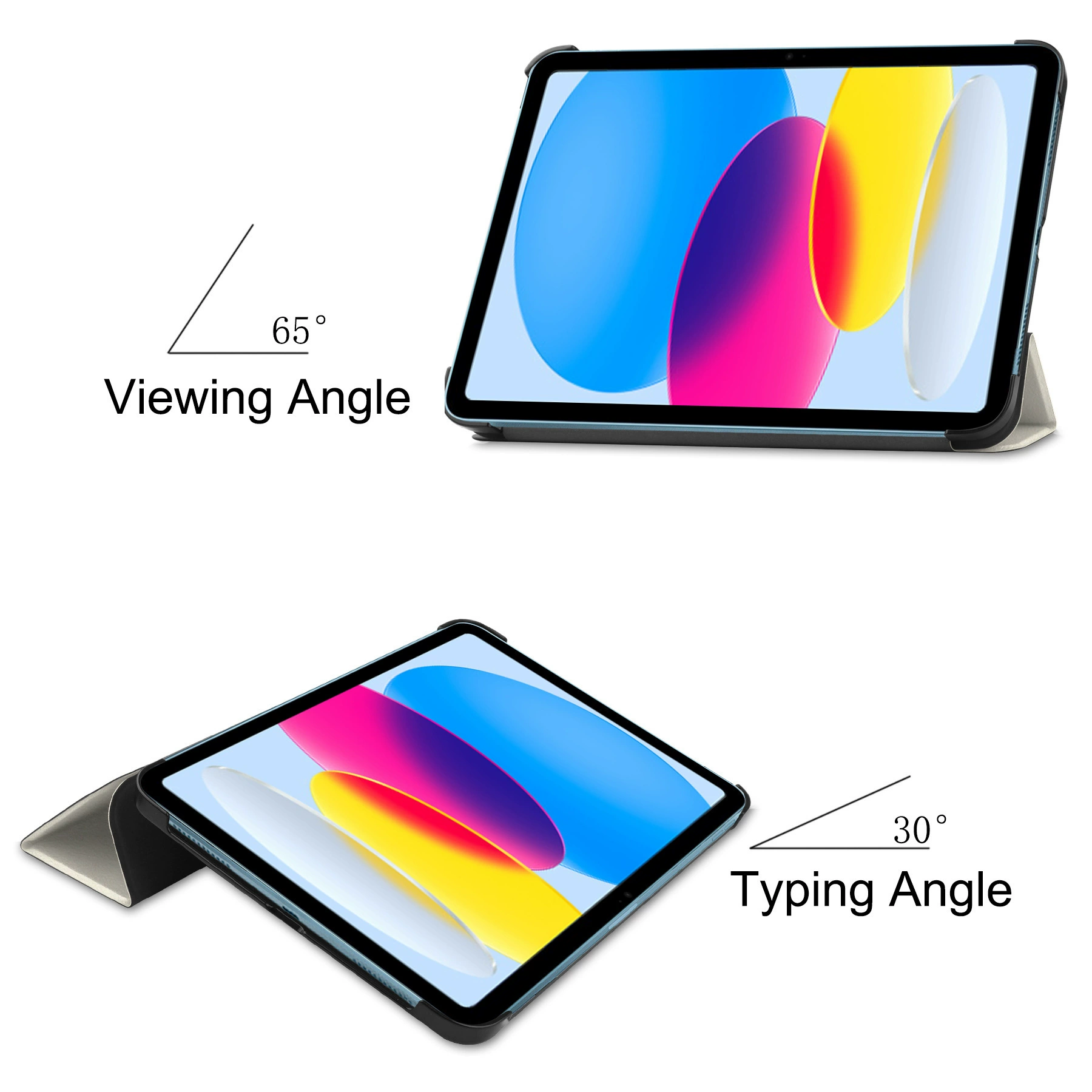 Подходит для iPad / New iPad 10.9, защитный чехол, Pro 12.9 2024, трёхскладной противоударный чехол для планшета