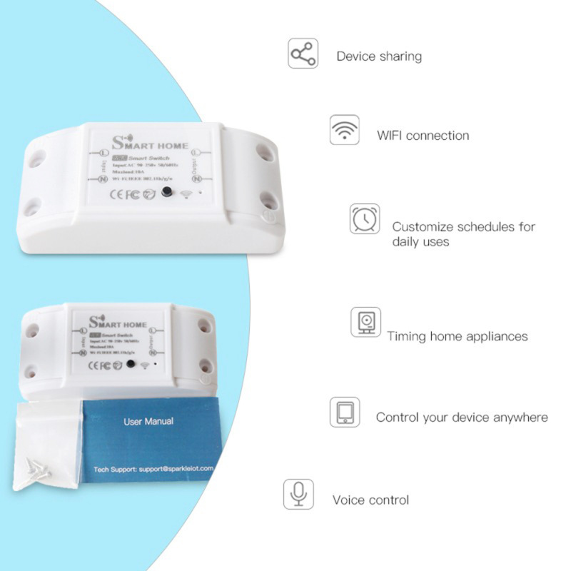 Wifi蓝牙双模开关通断器家电智能语音手机控制涂鸦RF433通断器|undefined