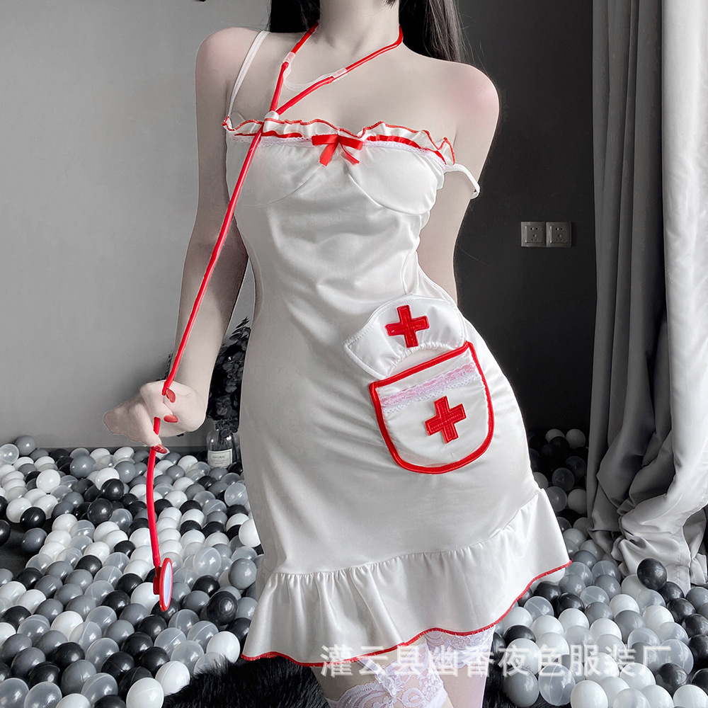 Cross -border sex lingerie with light nurses costumes