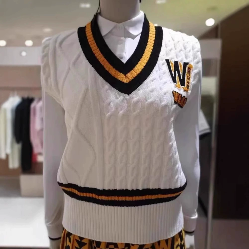 Корейская оригинальная одежда для гольфа WAAC GOLF, удобный повседневный пуловер, вязаный свитер 23, осенне-зимний стиль для мужчин и женщин