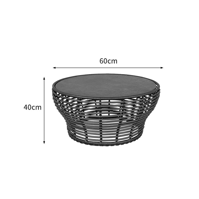 sofá de caña de ocio al aire libre patio jardín impermeable solar balcón sofá de caña combinado mesa de té image 19