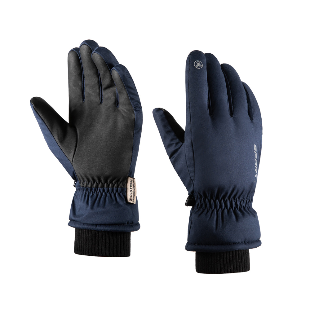 冬季保暖手套男士加絨加厚防風(fēng)防水觸屏摩托車女騎行健身滑雪手套