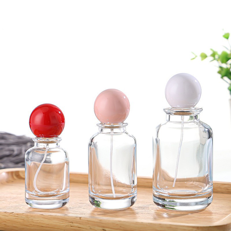 现货批发香水瓶30ml圆柱玻璃瓶细雾按压式玻璃化妆水分装瓶50ml