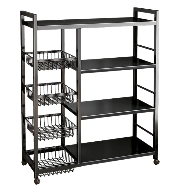 Estantería móvil estante piso multi-capa sala de estar simple vitrina estante de almacenamiento dormitorio estante armario image 1