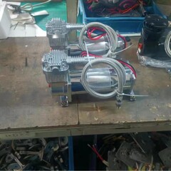 メーカー直販12vステンレス200psi 3管ホーン付き自動車改造エアポンプ車載エアコンプレッサエアポンプ