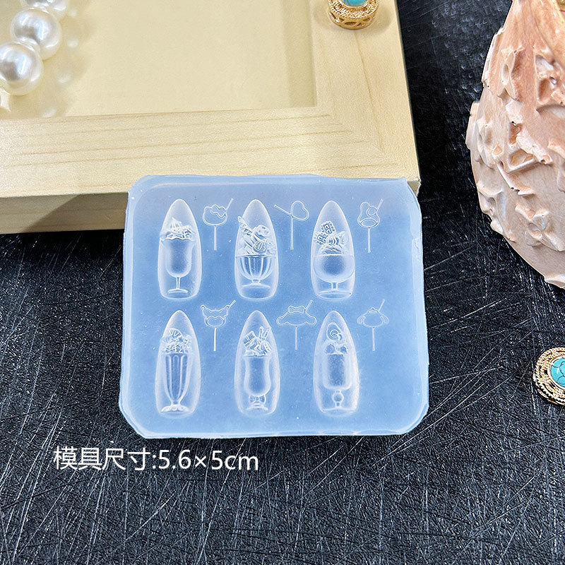 ミニチュア細かい籾殻寿司 kt クリームケーキジュースカップネイルアート装飾高透明モールド DIY 彫刻接着剤ジュエリーモールド|undefined