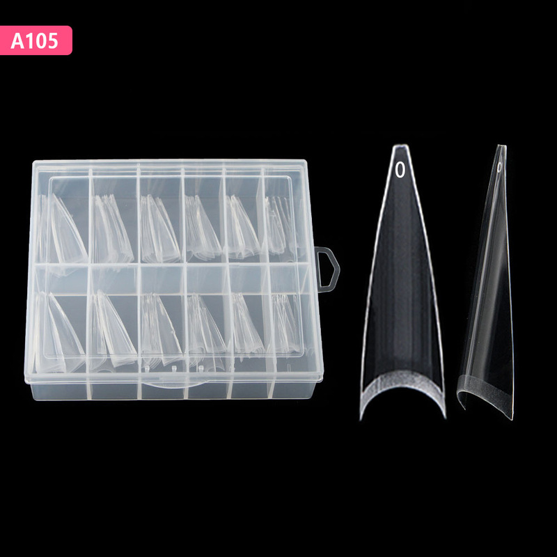 Cross-Border Hot Selling Semi-Scrub Manicure Pieces Stiletto Pointed 550 Pieces Boxed Seamless Full-Length Manicure Extension Fake Nails