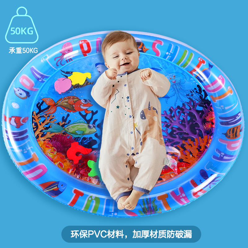 跨境儿童拍拍水垫 圆形戏水垫儿童水床充气水垫PVC材质工厂现货发