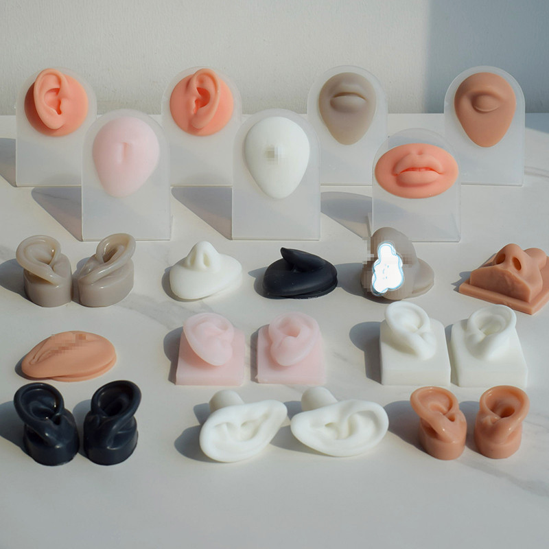 Artificial body facial features silicone ear eyebrow lip model beauty tattoo embroidery teaching practice jewelry display props bracket Artificial body facial features silicone ear eyebrow lip model beauty tattoo embroidery teaching practice jewelry display props bracket