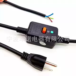 美规漏电保护插头线 16AWG 16A 防触电自动断电电源线 带测试复位