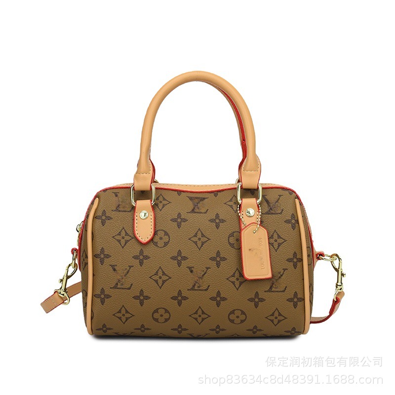 Vintage Monogram Boston Bag For Women - New Fashion Large Capacity Handbag, Versatile Shoulder & Crossbody Pillow Bag For Commuting - Thumbnail 7