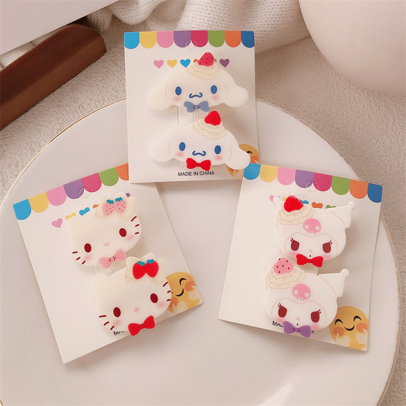 A principios de la primavera nuevo color caramelo perrito gato pinza de pelo japonés dulce versátil pinza de pelo para niñas joyas