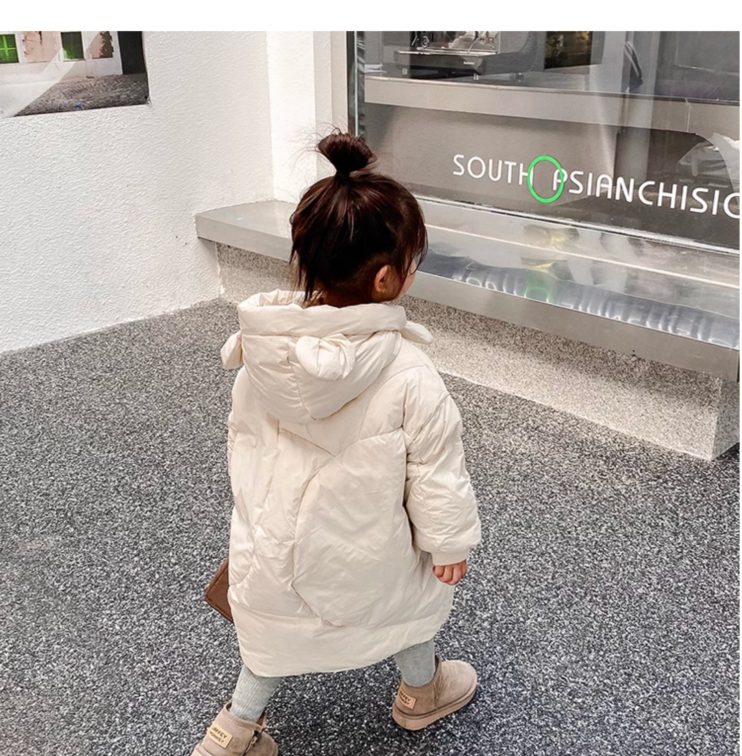 2024 nuovi piumini per bambini e bambine, graziose orecchie da orsetto, piumino d'anatra bianco, giacca di media lunghezza T_voghion.com