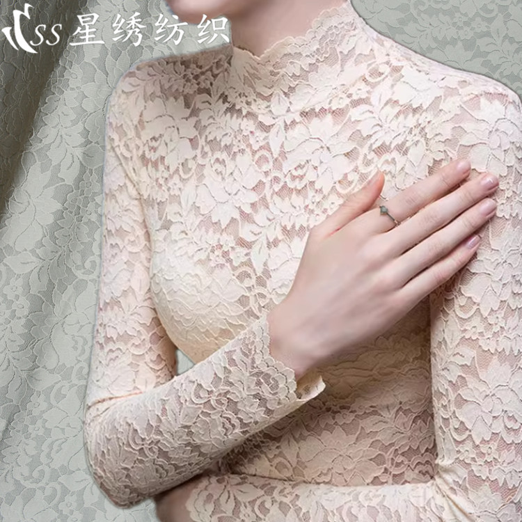 Demi-season lace elastic cloth