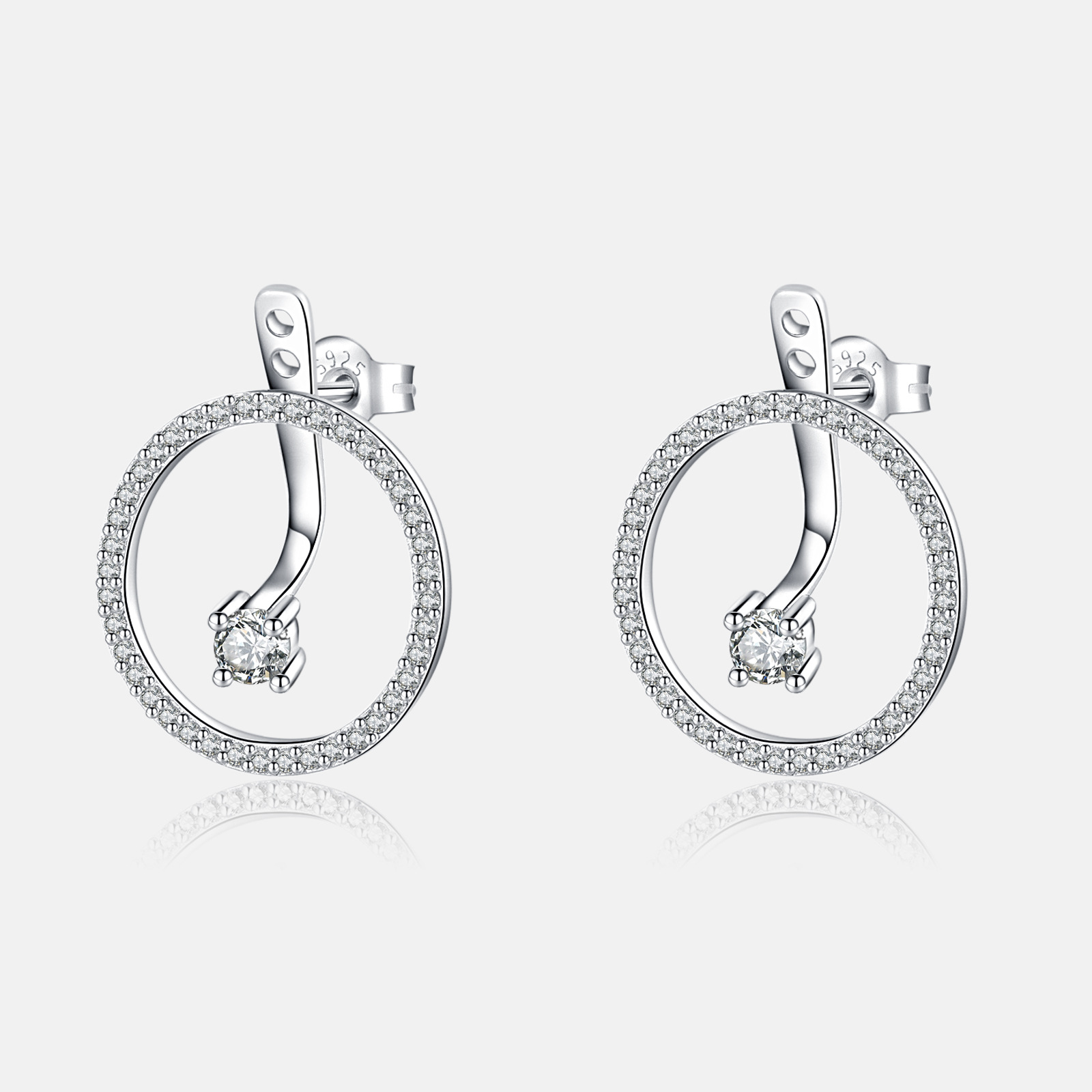 1 Paire Élégant Style Simple Géométrique Placage Argent Sterling Or Blanc Plaqué Boucles D'oreilles display picture 1