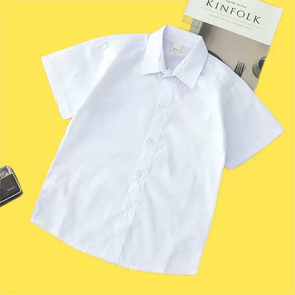 White, with short sleeve