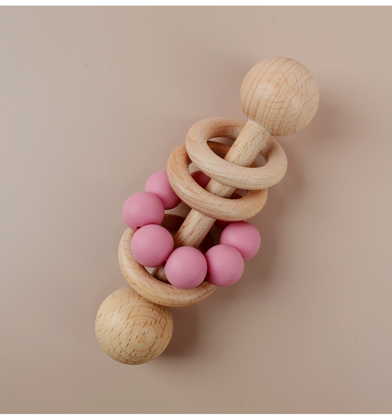 44g Weight Baby Toys Toys Type 1 Set Quantity Geometric Beech Silicone Baby Toys