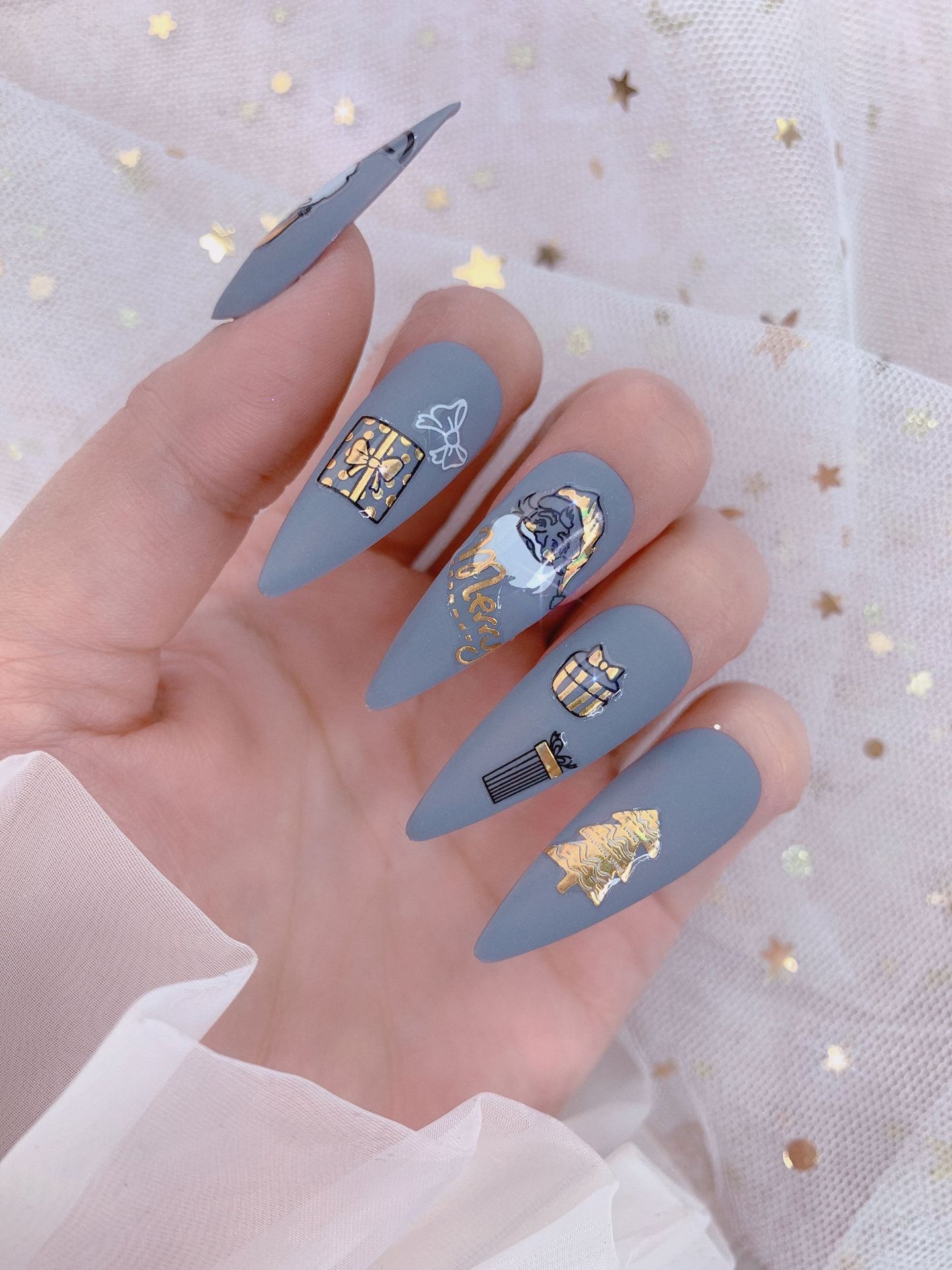 3g Weight Nail Patches Nail Supplies 1 Piece Quantity Santa Claus Pattern Simple Style Style Simple Style Santa Claus Paper Nail Patches 1 Piece 19