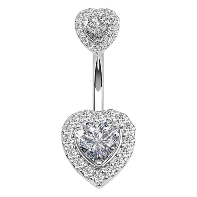 Europeo y americano nuevo amor ombligo anillo creativo ZIRCON ombligo hebilla ombligo anillo piercing joyería