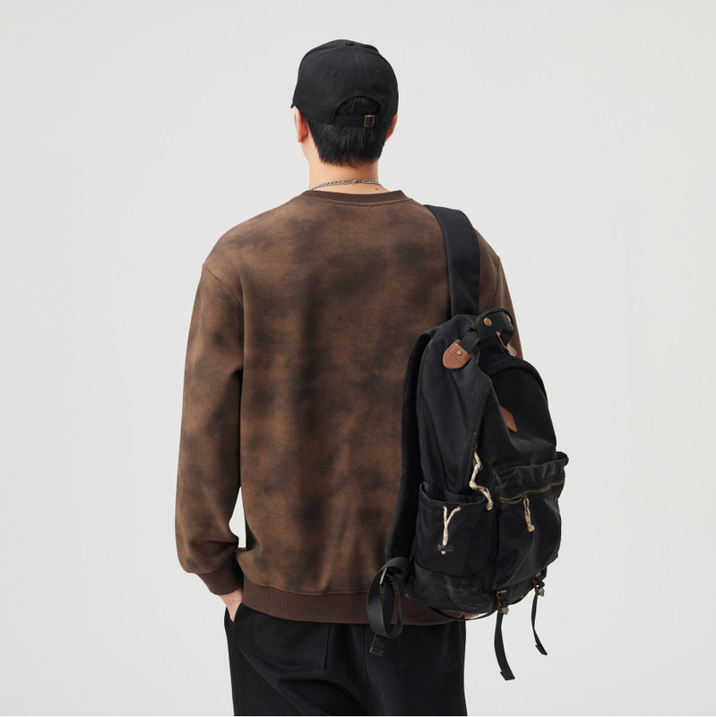 美式重磅复古卫衣男潮牌秋季2025新款外套春秋款钢印晕染衣服大码|undefined