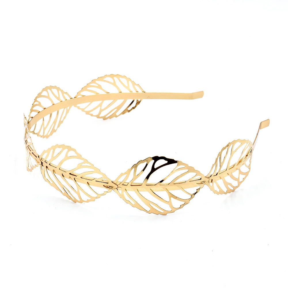 Wholesale Jewelry Simple Punk Hollow Leaf Metal Hairdband Nihaojewelry display picture 2