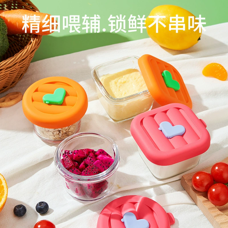 Новая силиконовая крышка миска для добавки к детскому питанию стеклянная миска для яиц на пару коробка для добавок к детскому питанию инструменты Полный комплект цельная доставка