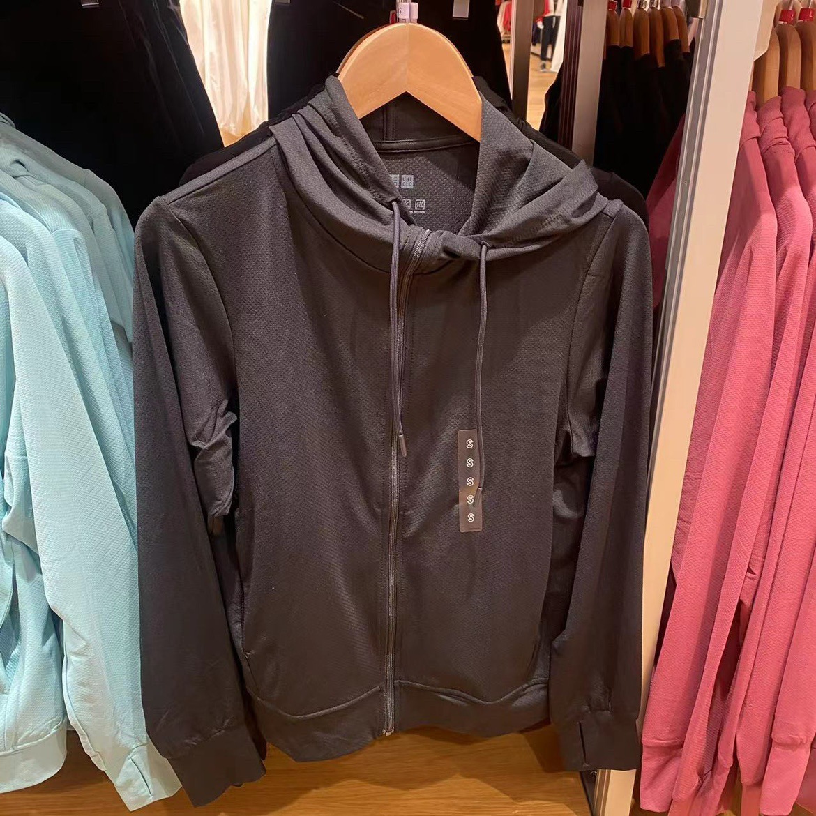 Mujeres 2023 verano anti-UV cremallera de malla con capuchón de bolsillo abrigo 456261