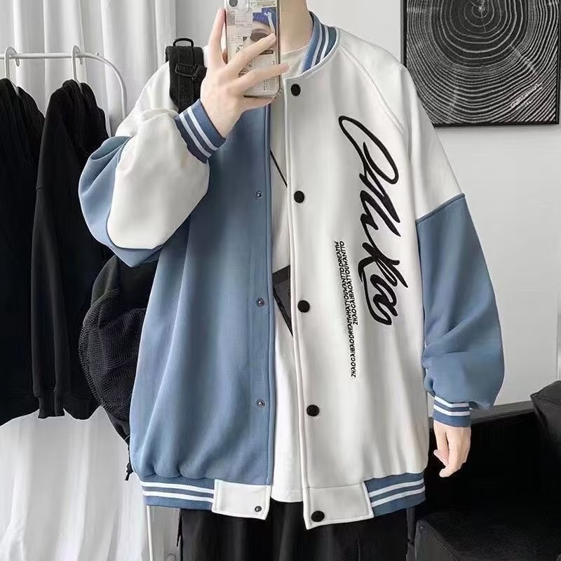 American Pu Shuai color a juego diseño uniforme de béisbol hombres y mujeres primavera y otoño marca de moda casual chaqueta de pareja de todo fósforo
