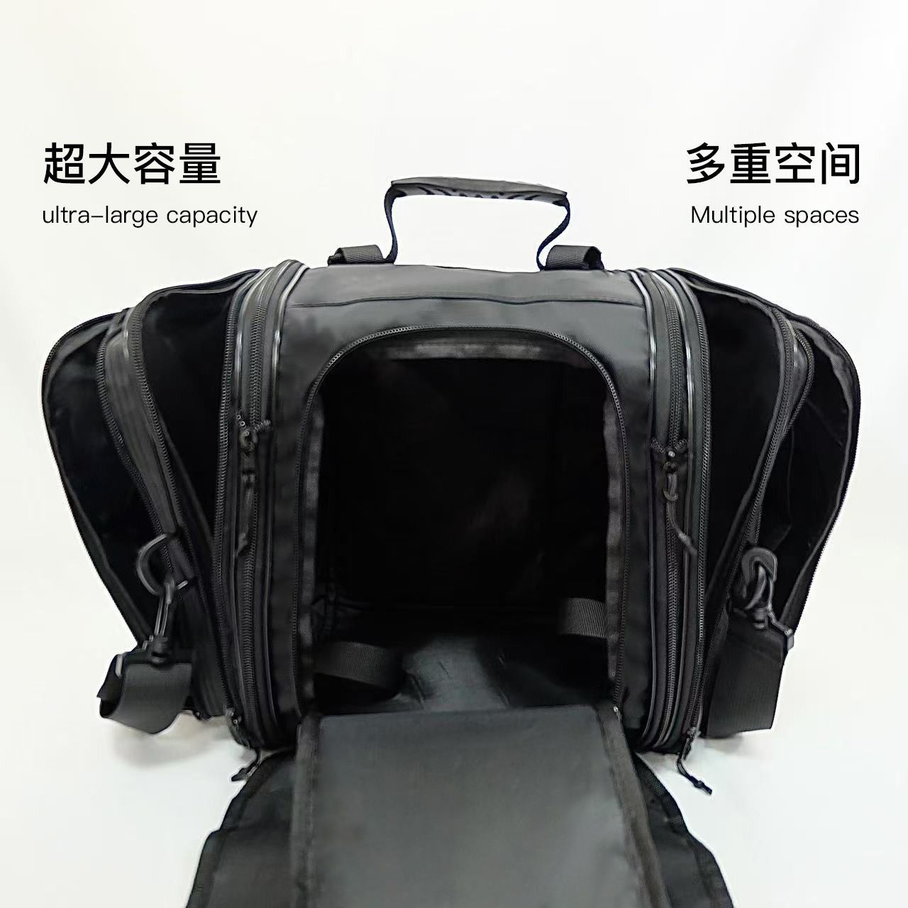 Large-Capacity Expandable Motorcycle Rear Bag, Rear Seat Bag, Tail Box Bag, Waterproof Long-Distance Motorcycle Travel Bag