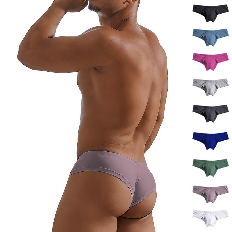 Adannu Men's Modal Underwear Low-Waist Sexy Half-Covering Pure Color Briefs Men's Sports Seamless Ad325