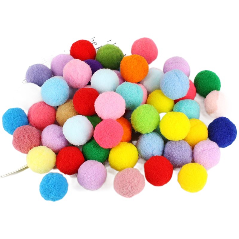 Pompones coloridos de alta elasticidad, bolas de felpa de colores mezclados, juguetes de bricolaje para niños, accesorios hechos a mano, poliéster en stock