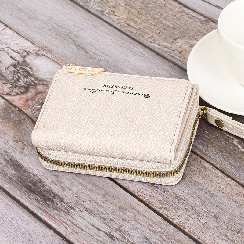 Square Shape Women's Solid Color Pu Leather Zipper Wallets