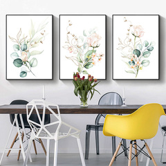 Creative floral plant small and fresh minimalist painting living room bedroom background wall canvas art decorative oil cloth painting