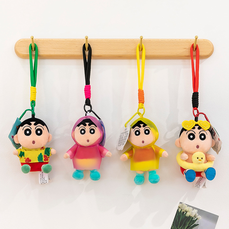 New Genuine Summer & Raincoat Crayon Shin-Chan Pendant Cartoon Shirt Swimming Ring Shin-Chan Charm Anime Small Toy