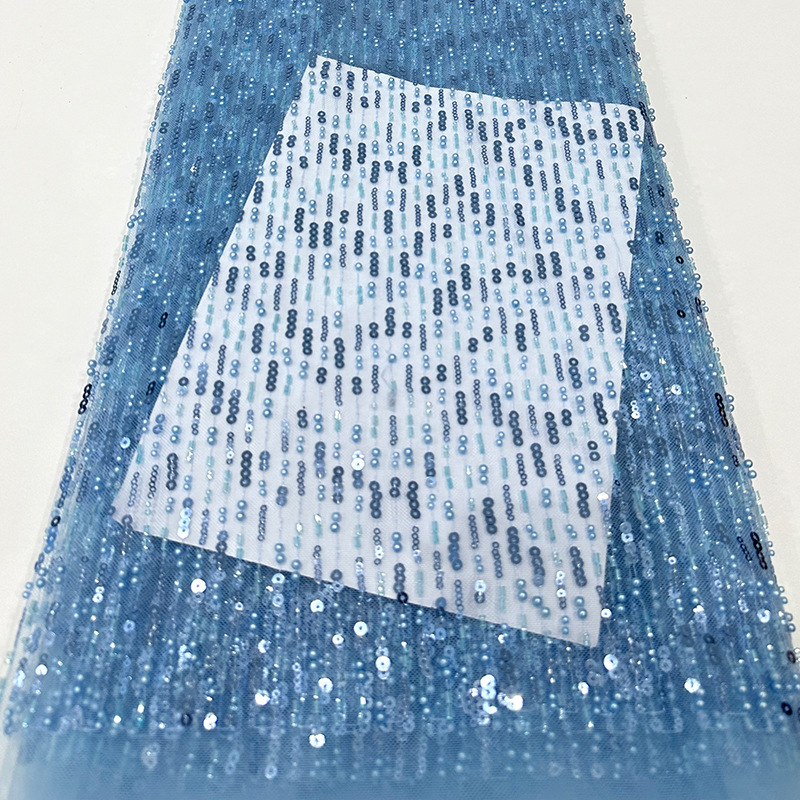 simple rectas cuentas tubo cuentas sequinilla tela bordada vestido de boda tela de vestido de noche sequinilla hecha a mano tela bordada