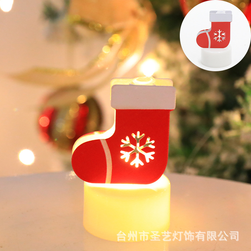 Nuevas velas electrónicas transfronterizas árbol de Navidad Papá Noel lámpara muñeco de nieve velas creativas decoración de luces nocturnas image 11