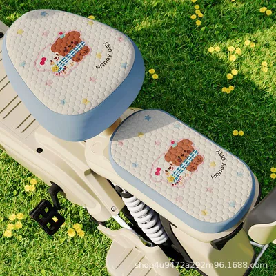 Bicycle Seat Cushion Cover Yadi | Electric car cushion - electric-bicycle-front-rear-seat-covers-xiaoguai-diary-bingdoudou-electric-bicycle-seat-cover-see-details-for-size