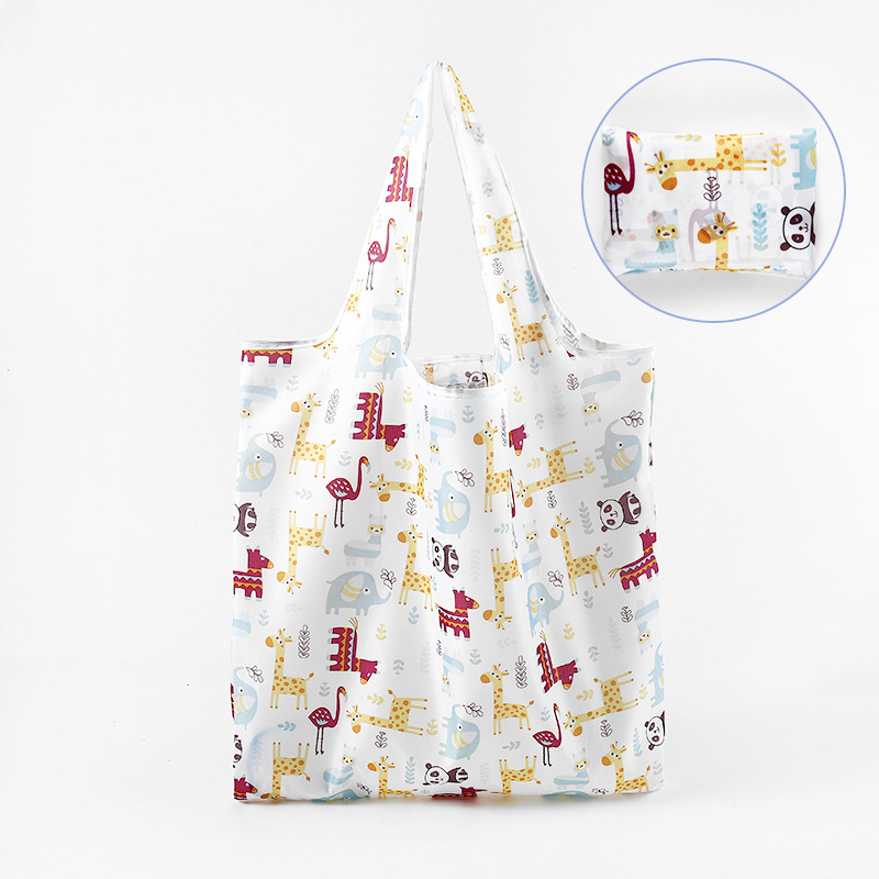 Nueva bolsa de compras plegable de gran capacidad, bolsa de compras para supermercado, bolsa de almacenamiento cuadrada de tela floral, nicho de estilo k, tamaño mediano 4665