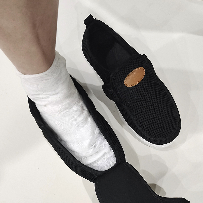 Spring and Autumn diabetes foot widened and fat feet swollen shoes old men's shoes lightweight walking shoes bandage thumb valgus cloth shoes men