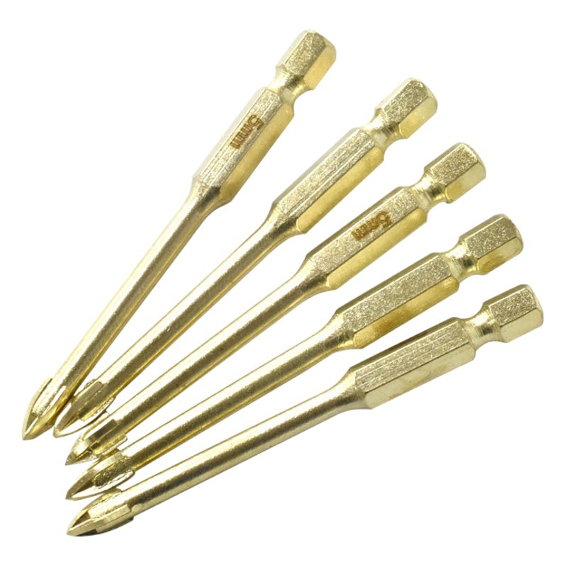 Cruz de cuatro hojas de aleación taladro multi-funcional pared de Metal perforación triángulo taladro de vidrio al por mayor agujero abridor traje