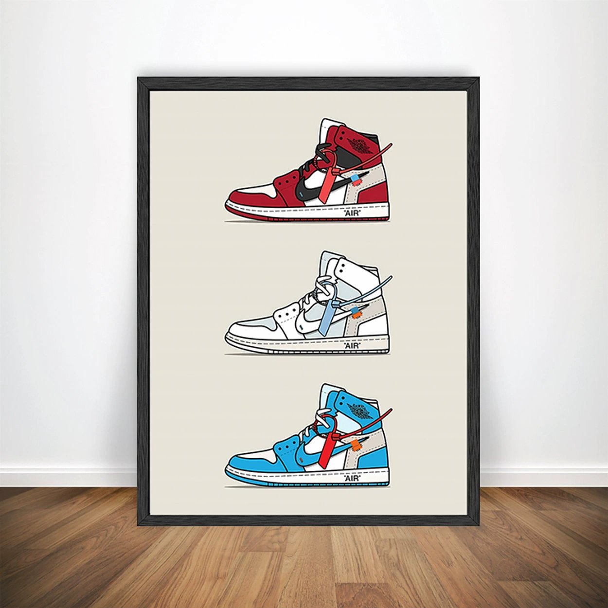 Картина-плакат подвесная с изображением Air Jordan и джорданских кроссовок в пленке PET, аэрозольная водостойкая, для гостиной