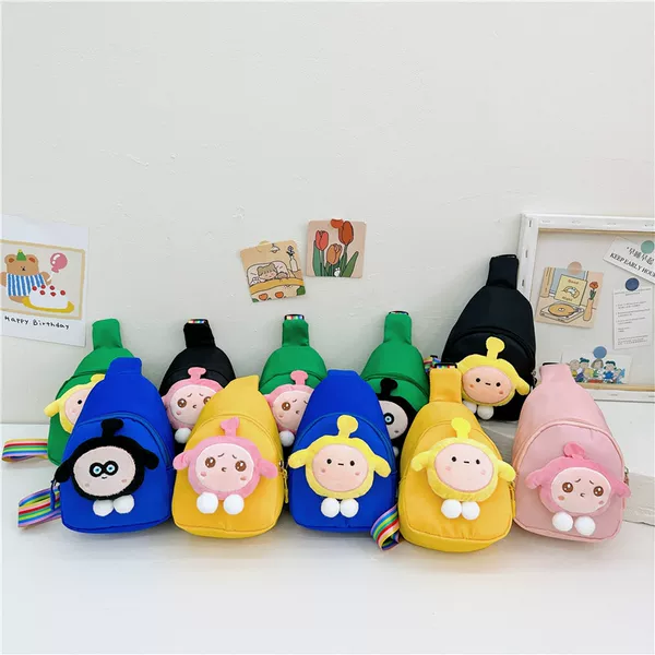 New fashion cute cartoon children's chest bag girls' shoulder bag plush shoulder bag western style girls' small bag fashion wholesale