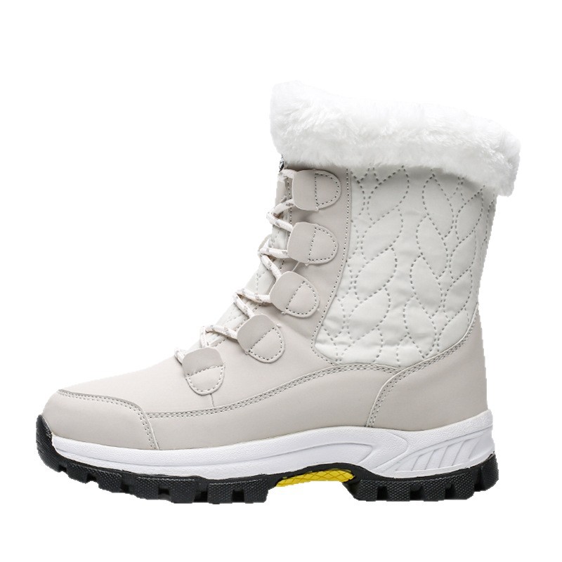Invierno de alta altura de algodón botas de nieve de suela gruesa de mujer calentamiento de terciopelo grueso botas de mujer zapatos casuales
