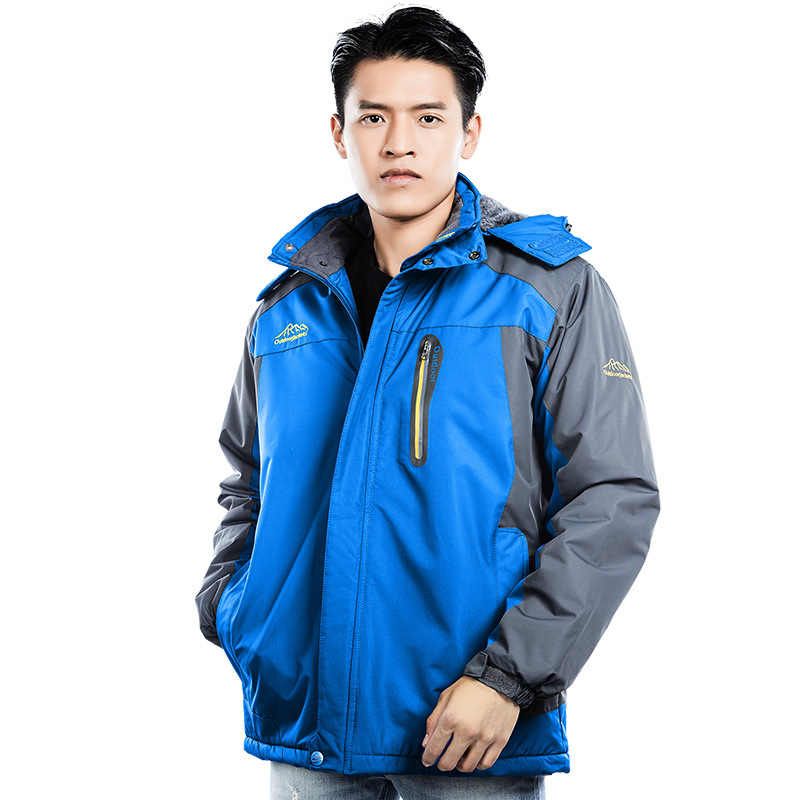 Chaqueta al aire libre de los hombres marca de moda de lana forrada engrosada montañismo ropa invierno más tamaño chaqueta impermeable a prueba de viento caliente Chaqueta de algodón