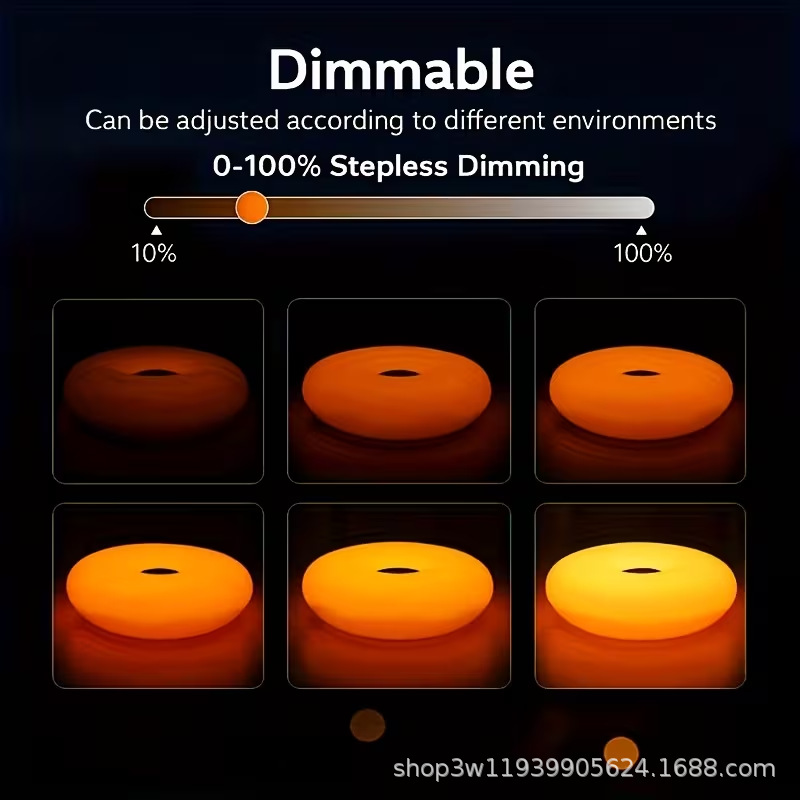 Medieval inswind donut lámpara de escritorio decoración de dormitorio lámpara de pared toque naranja cabezal de cama LED atmósfera lámpara de escritorio image 4