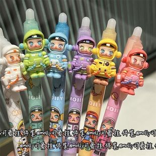 Ppmt Cute Push Pen Student Writing Pen Pendant Pen High Color Value Girl's Heart Molly Erasable Gel Pen