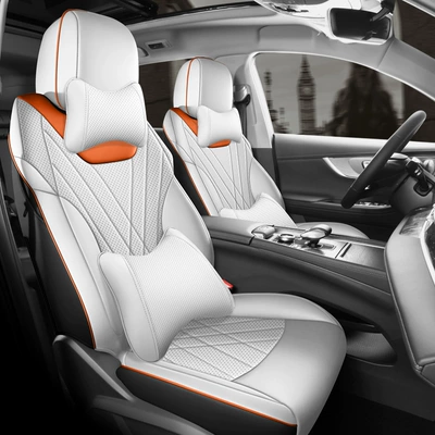 Modelə uyğun (Original) oturacaq örtükləri: All-Inclusive Special Seat Cover, Car - gray-black-deluxe-edition-eq7-shuxiangjia-special-five-seater-rear-half-surround