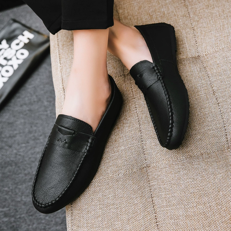 Мужские кожаные туфли Lefu Doug, модные туфли для ленивого вождения с мягкой подошвой, формальное платье, повседневные деловые взрывы