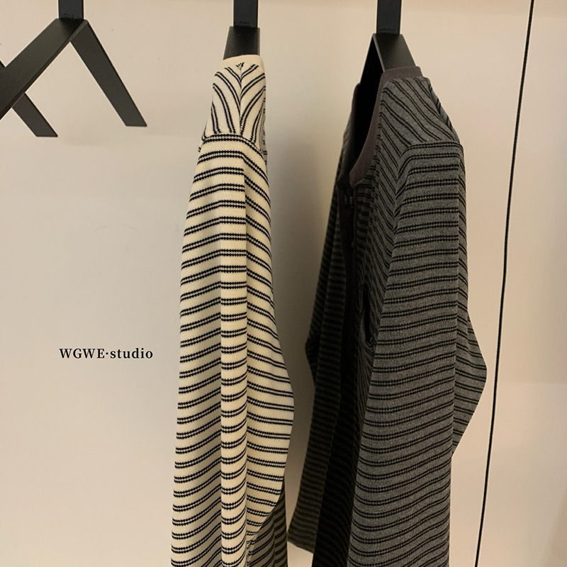 WGWE7208半开领小众T恤弹力修身打底衫内搭外穿长袖chic上衣|undefined